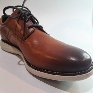 Rockport Mens Garett Plain Toe Tan Oxford Dress Shoe Size 12 Cognac